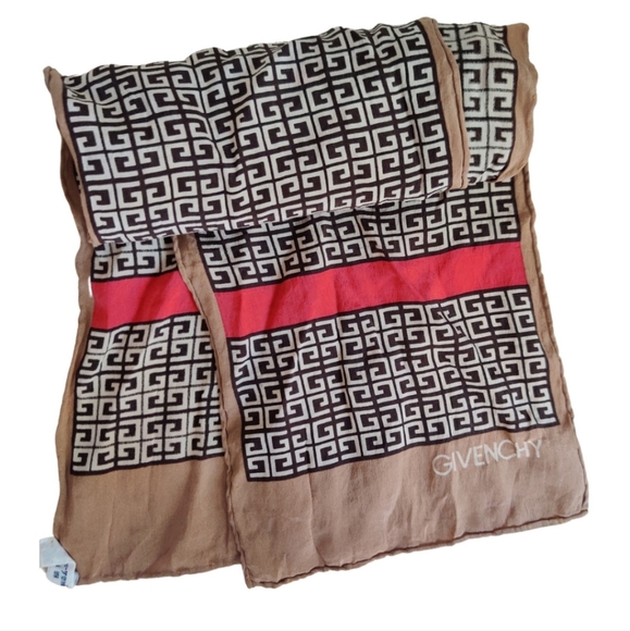 Authentic Givenchy Skinny Silk Scarf 4G Logo - Picture 3 of 15